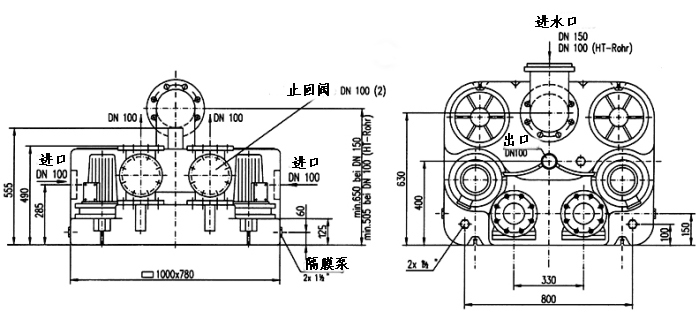 澤德污水提升機(jī)Boy Doppel尺寸圖